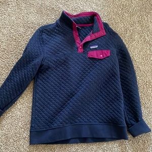 Patagonia Navy and Burgundy Quilted Sweatshirt
